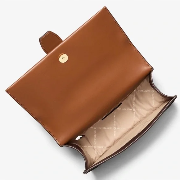 Michael Kors Greenwich SM Color-Block Signature Logo Crossbody Bag Brown Multi - Picture 10 of 11